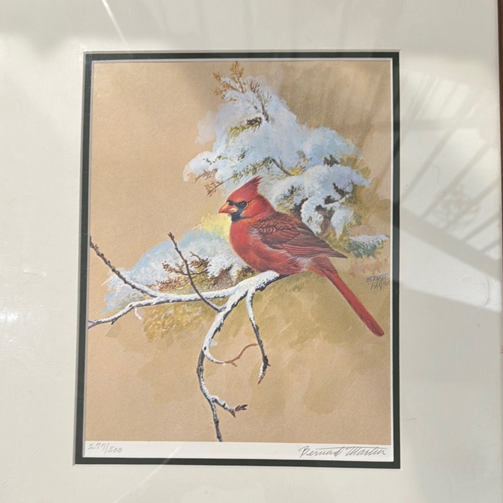 Bernard Martin Print 277/500 Cardinal Bird Art Print